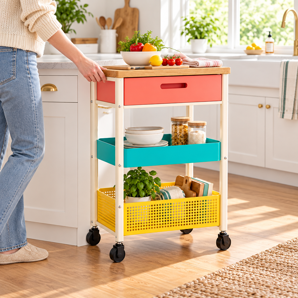 valerinna Colorblock Kitchen Storage Cart — Product image 2