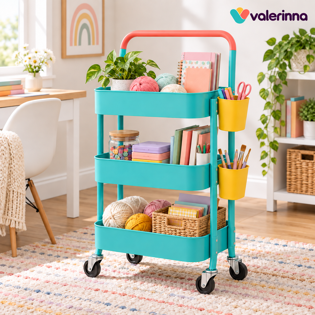 valerinna 3-Tier Utility Cart with Side Cups — Product image 1