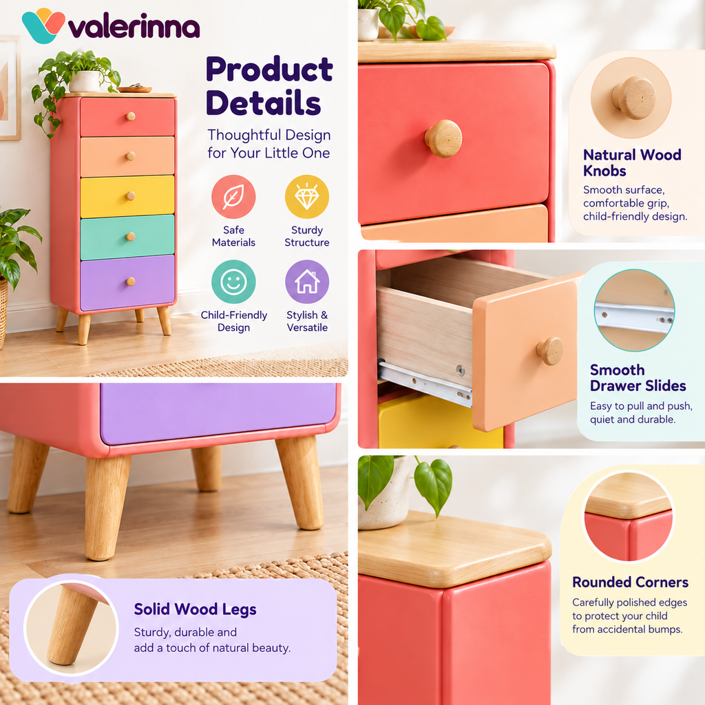 valerinna Colorblock 5-Drawer Chest — Product image 3