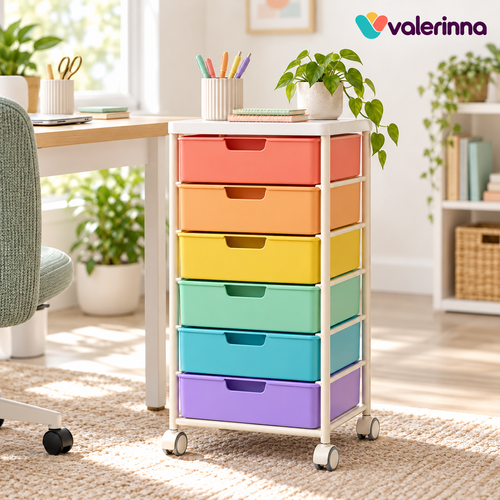 valerinna Colorblock 6-Drawer Organizer Cart — Product image 1
