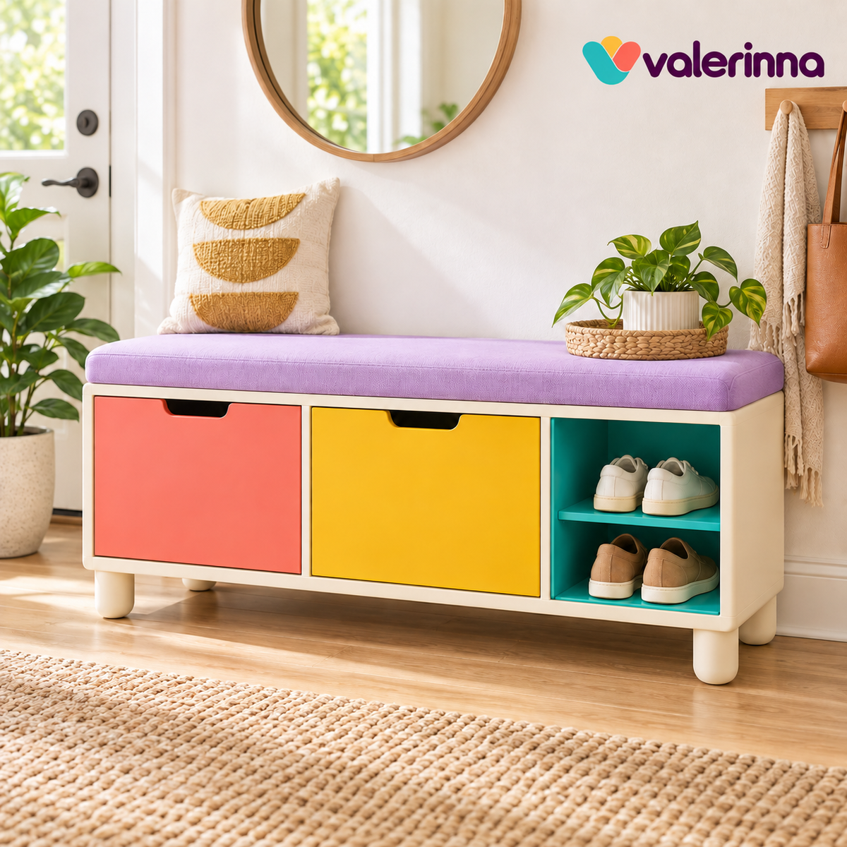 valerinna Colorblock Shoe Storage Bench — Product image 1