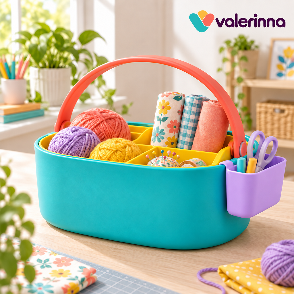 valerinna Colorful Divided Storage Caddy with Carry Handle — Product image 1