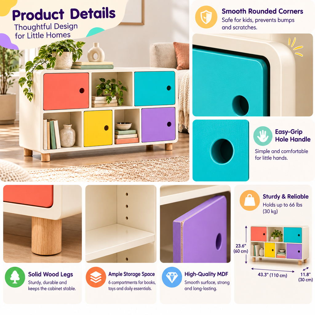valerinna Colorblock Cubby Storage Cabinet — Product image 3