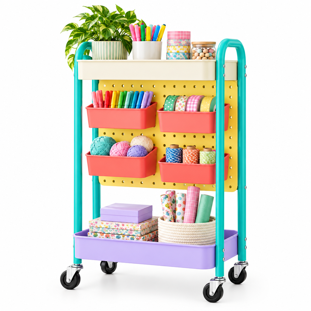 valerinna Pegboard Craft Storage Cart — Product image 3