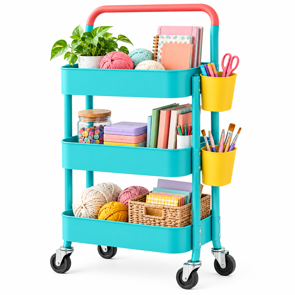 valerinna 3-Tier Utility Cart with Side Cups — Product image 5