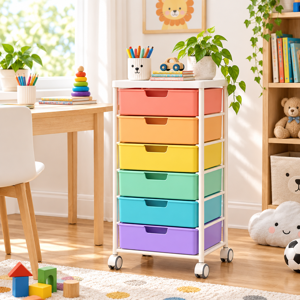 valerinna Colorblock 6-Drawer Organizer Cart — Product image 2