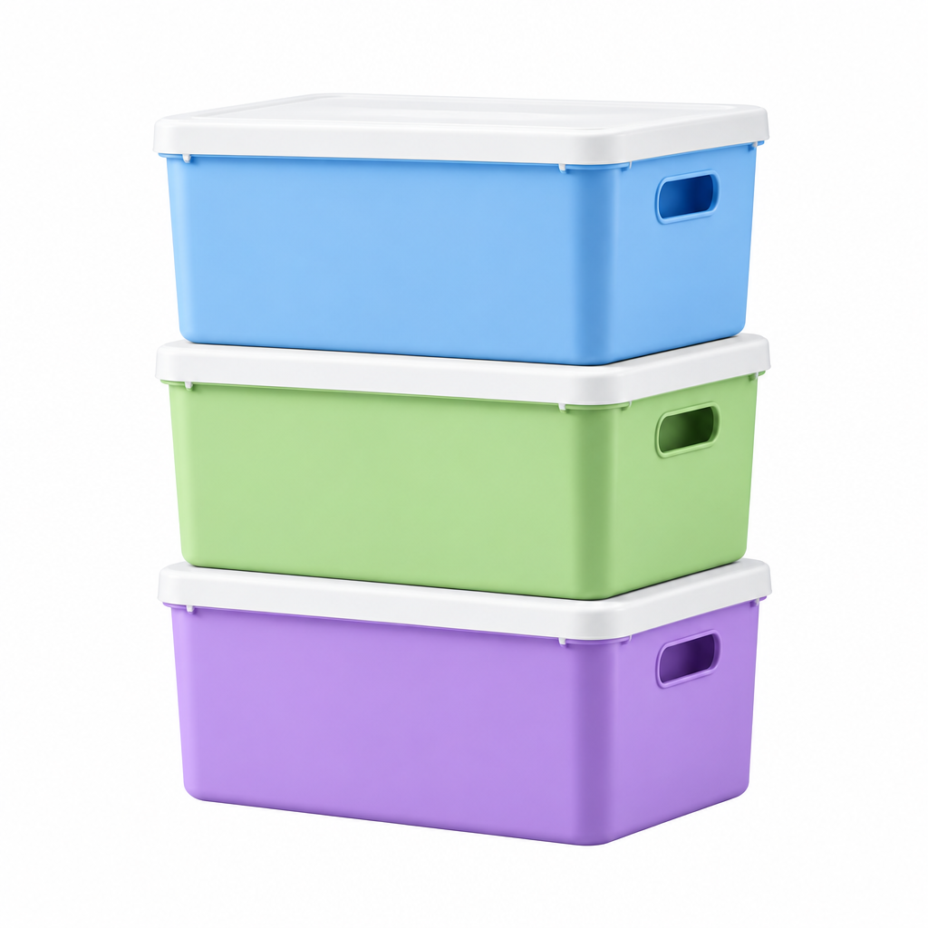 valerinna Colorful Stackable Storage Bins with Lids – Set of 3 — Product image 5