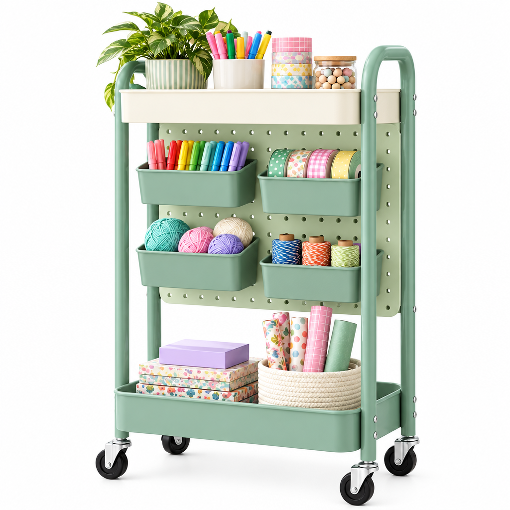 valerinna Pegboard Craft Storage Cart — Product image 5