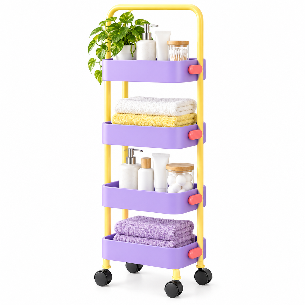 valerinna Slim 4-Tier Bathroom Storage Cart — Product image 4